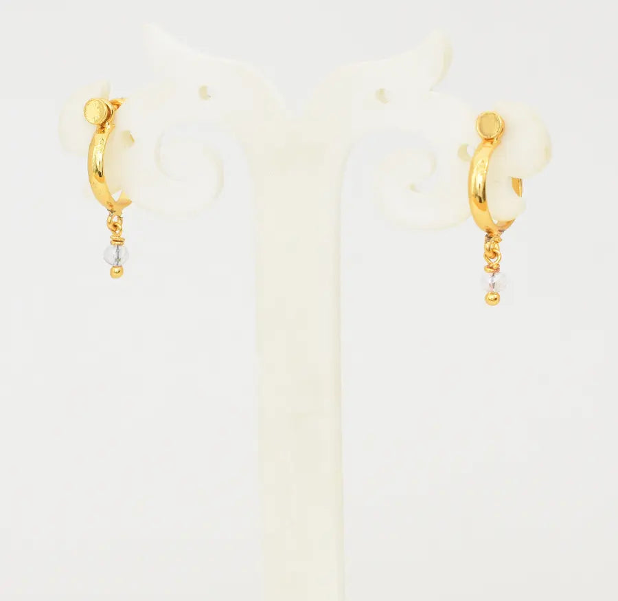 White Plain Hoop Earrings - W091897