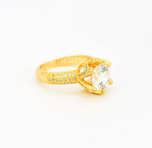 White CZ Stylish Ring - X102004