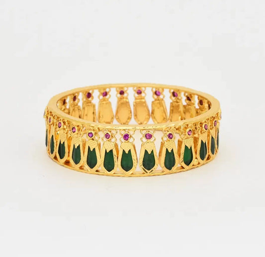 Green Nagapadam Broad Bangle - X051987