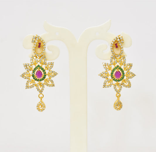 White Magenta Green Lovisa Danglers - T06639