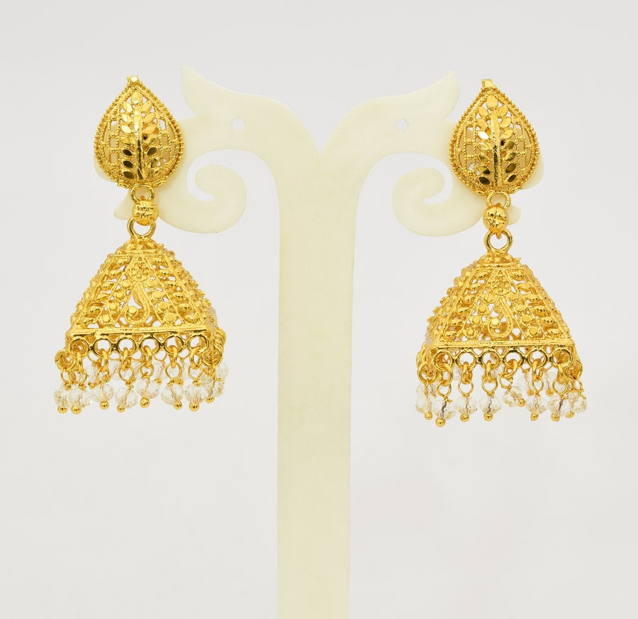 White Crystal Naya Jhumka - T08720