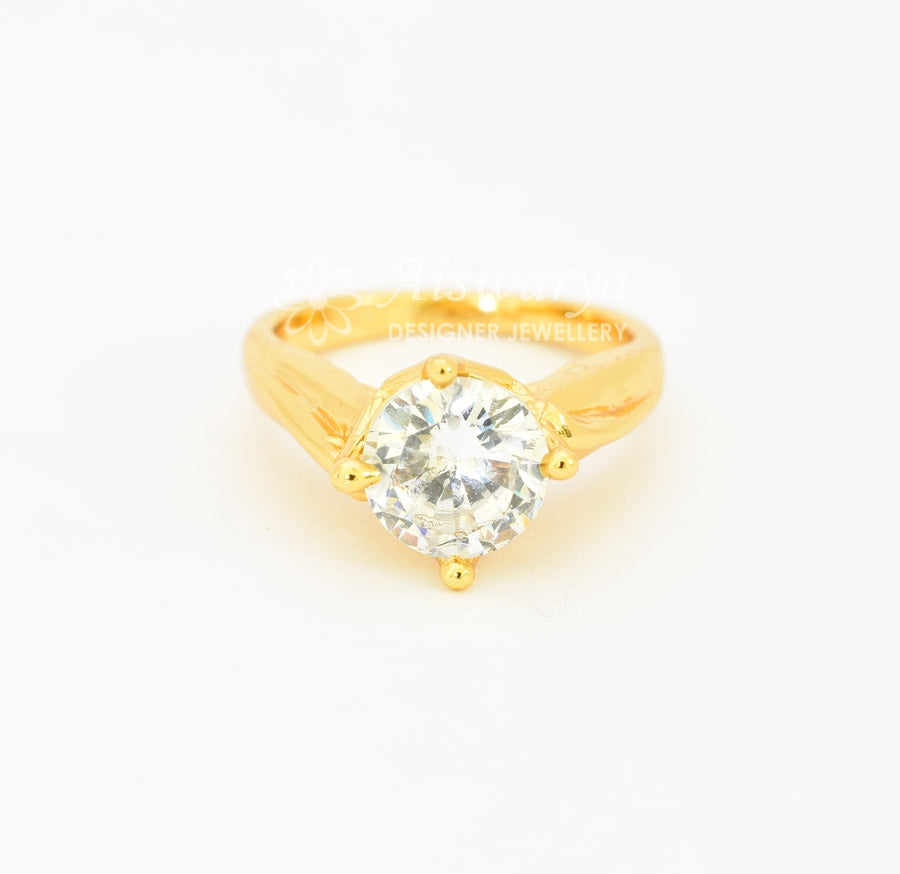 White Stone Ring - S0324