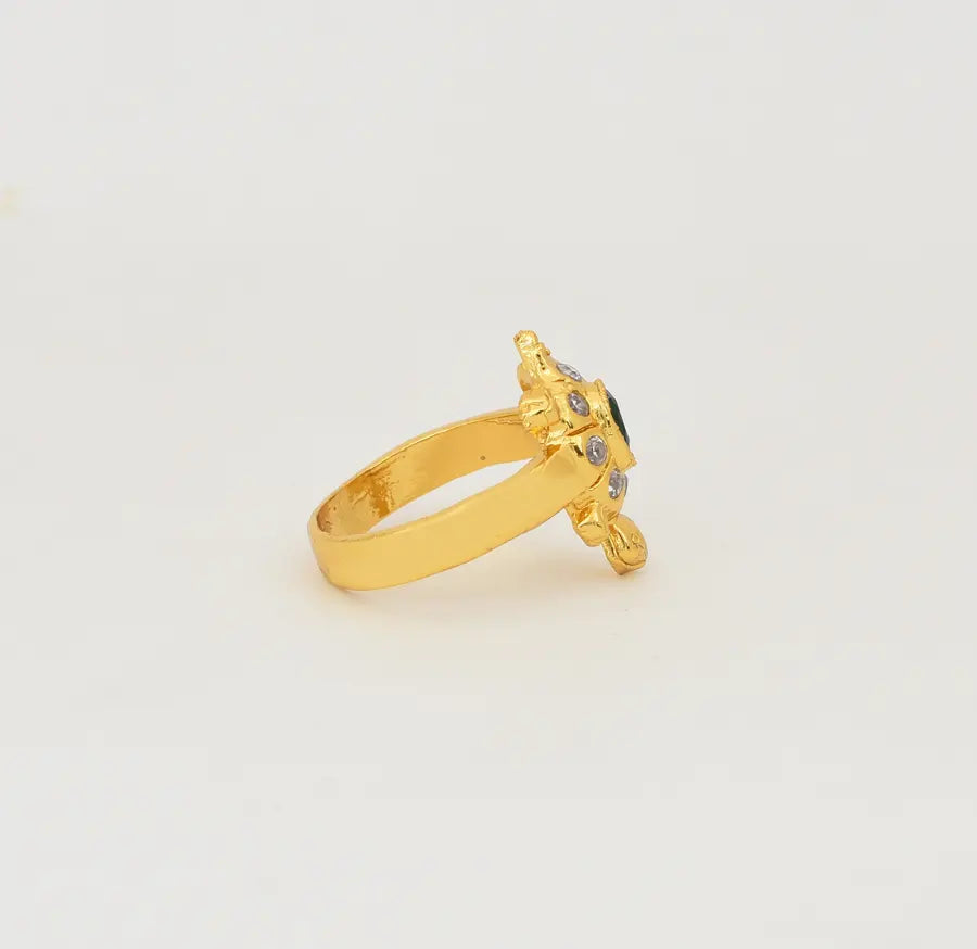 White Diamond Tortoise Silver Ring For Women's | Red Color Design