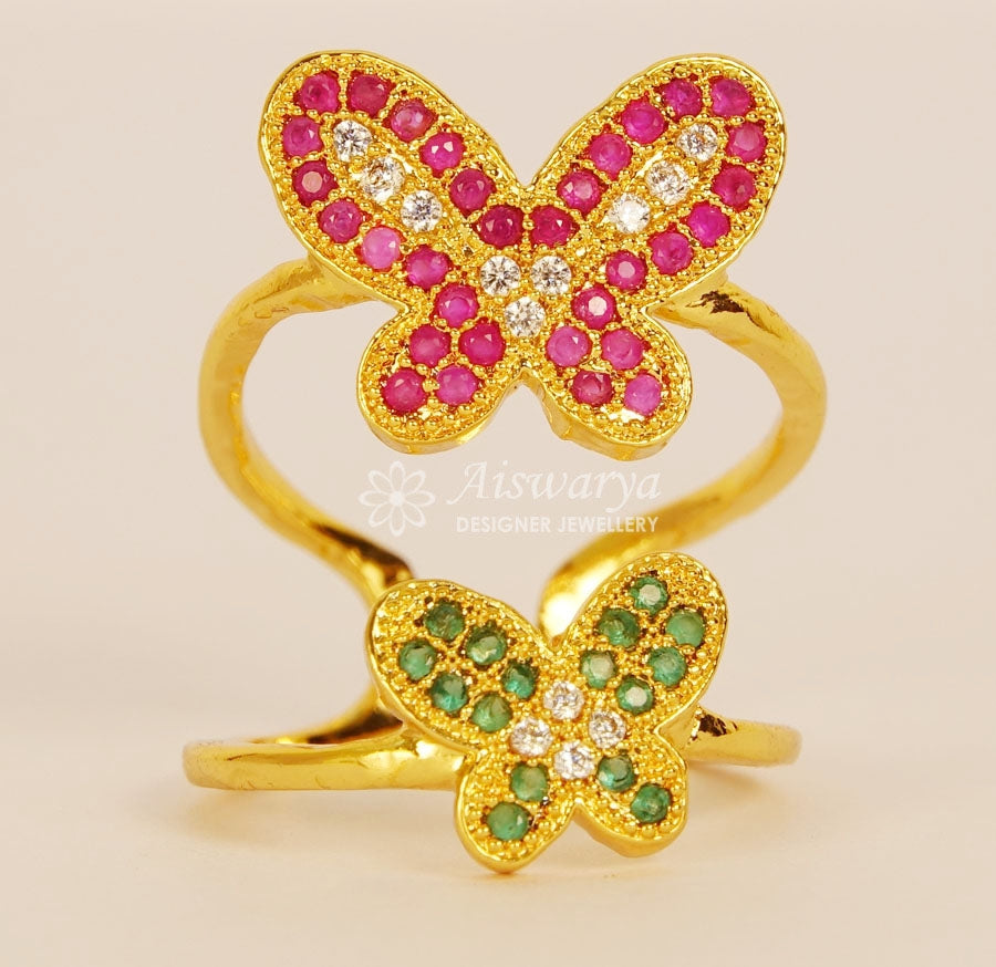 Butterfly CZ Open Ring Adustable - Y012019