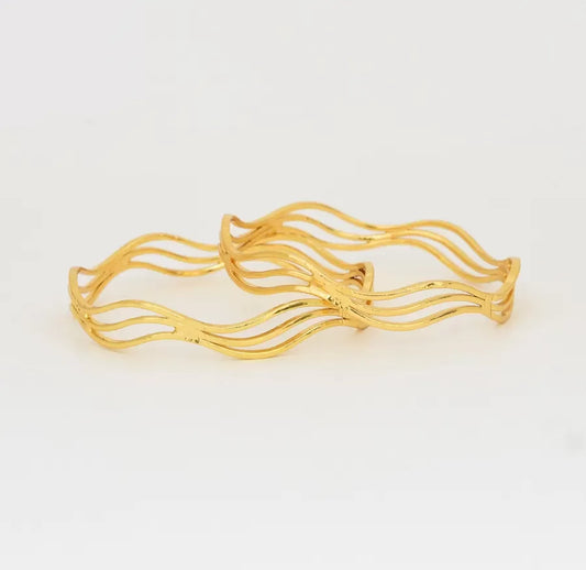 Medium Wavy Two Bangles - X081997