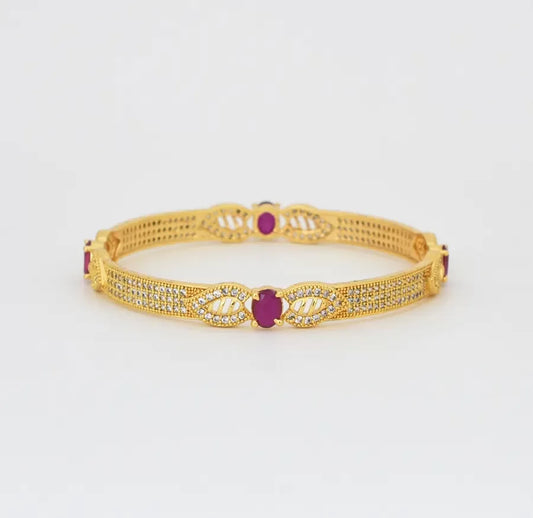 White Magenta Hazel Two Bangles - X082002