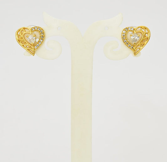 White Heart Shaped Stud - T10811