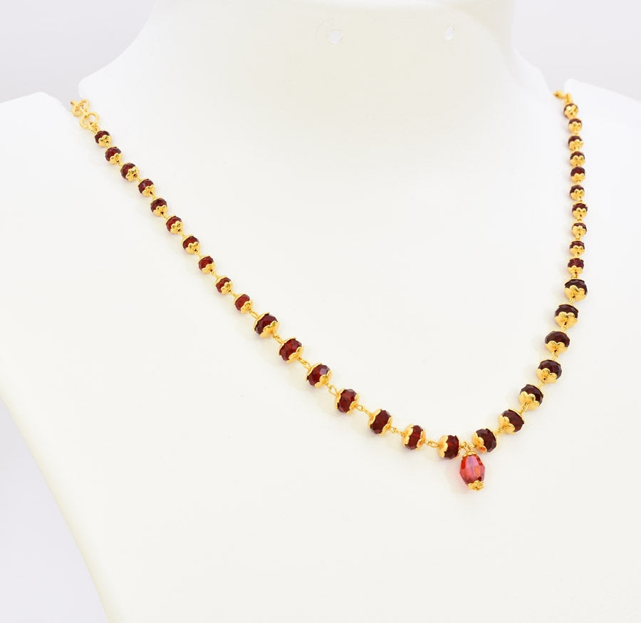 Red Crystal Necklace - S09392