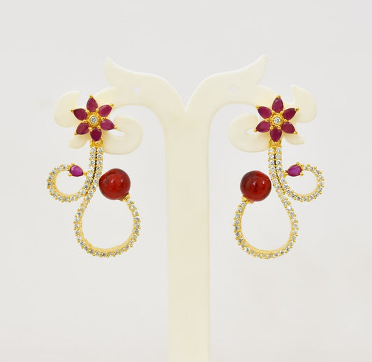 White Magenta Bloom Dangler - T06636